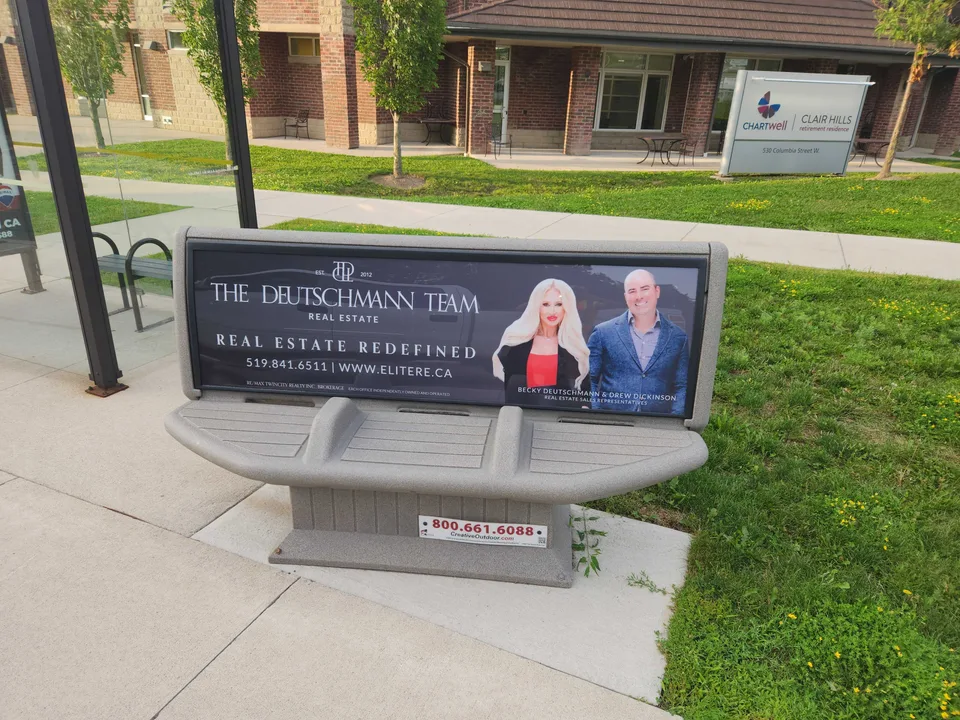 Actual Creative Outdoor bench at Erbsville and Columbia