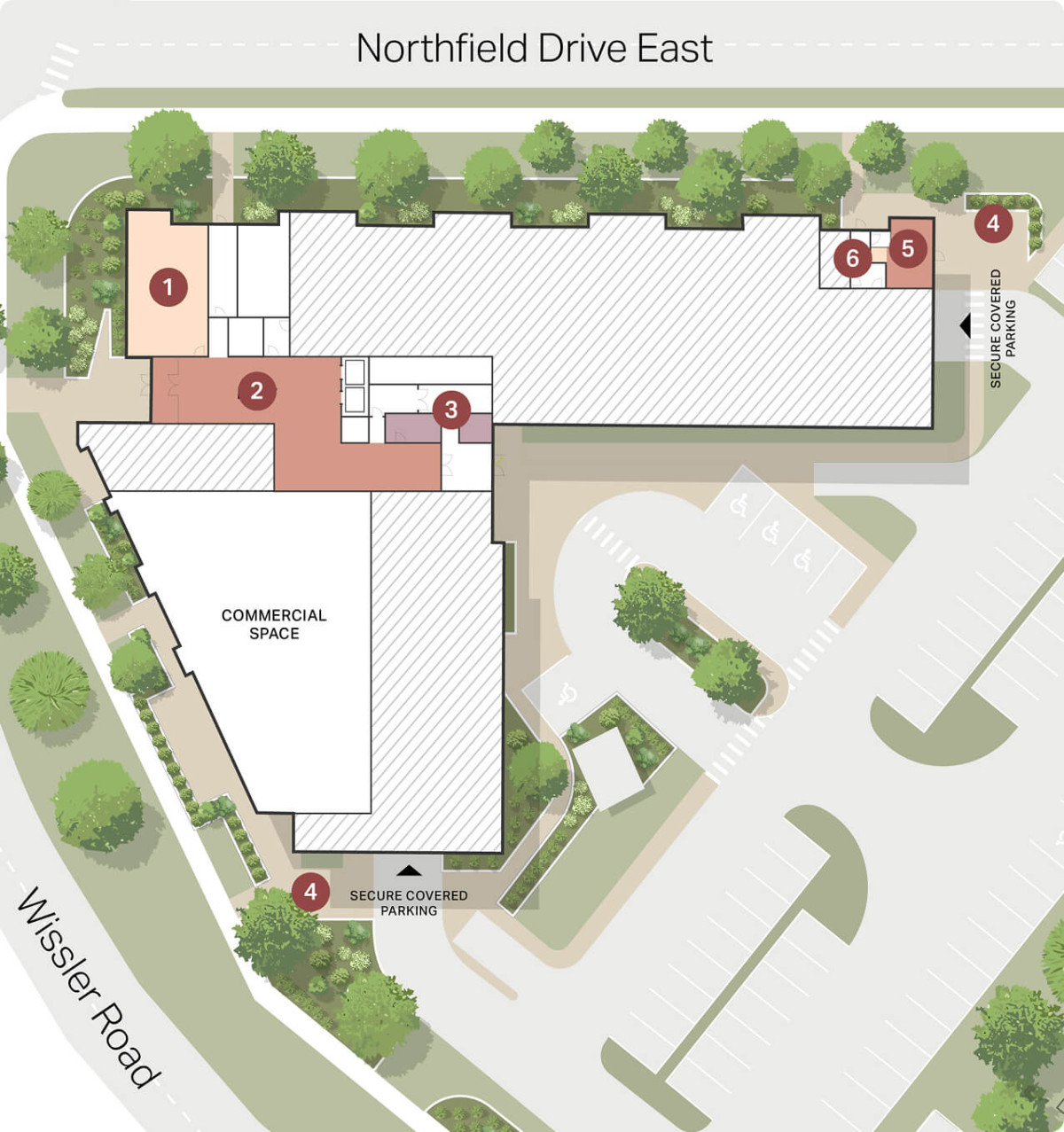 Brightwood level 1 amenity location map